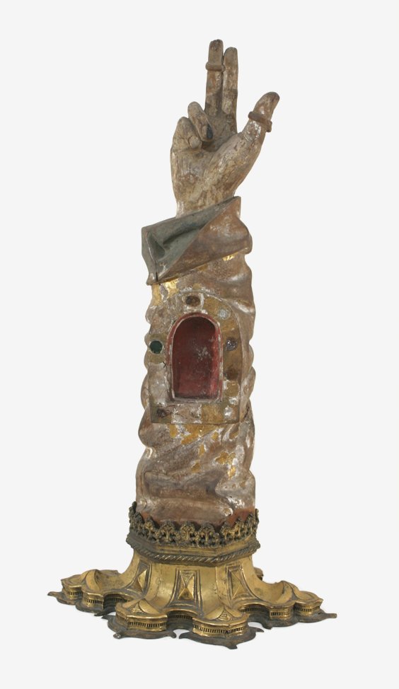 Italian reliquary in the Form of an Arm with a Blessing Hand 15th century 